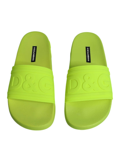 Green Rubber Slides Sandals Beachwear Shoes