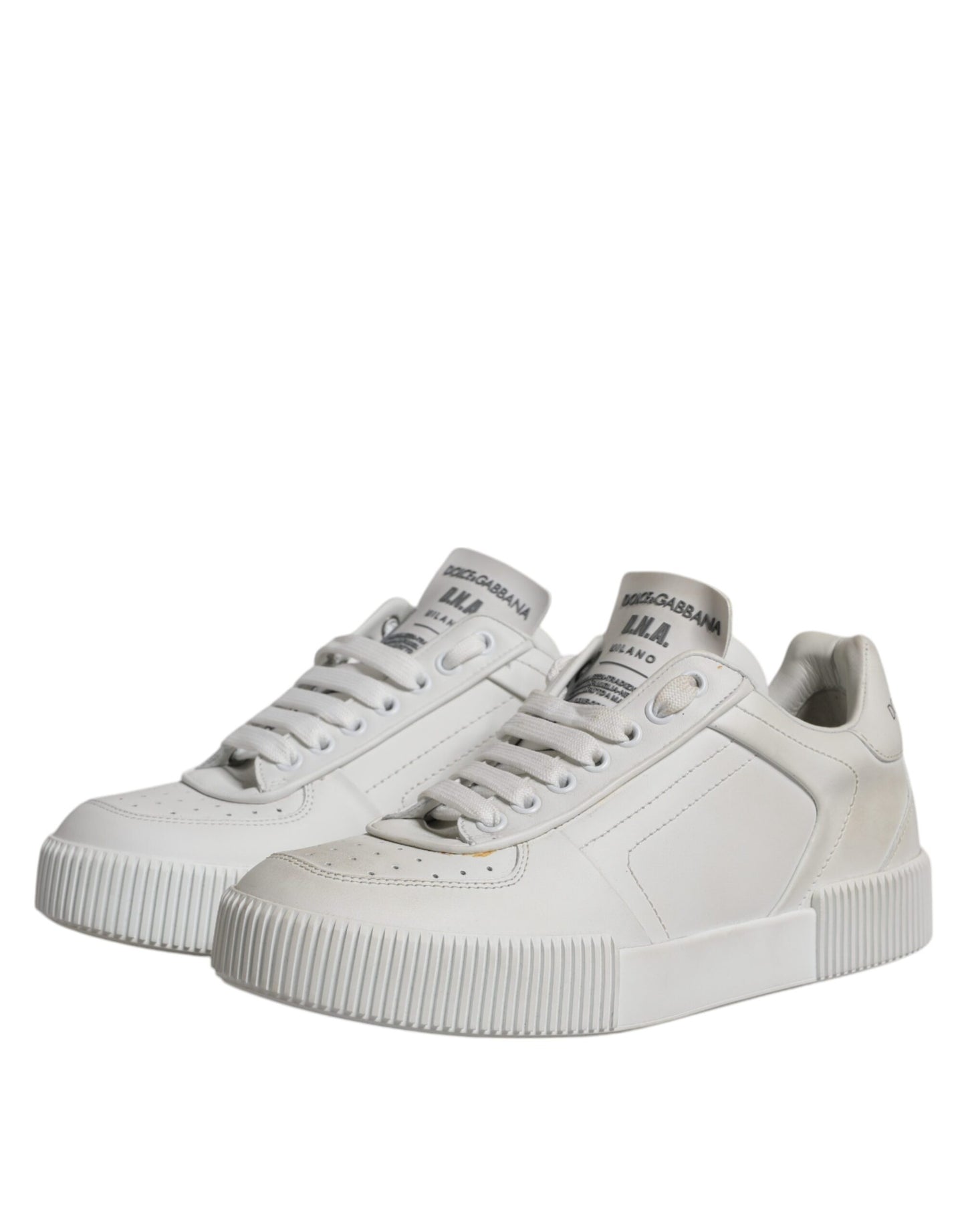 White Miami Leather Low Top Sneakers Shoes