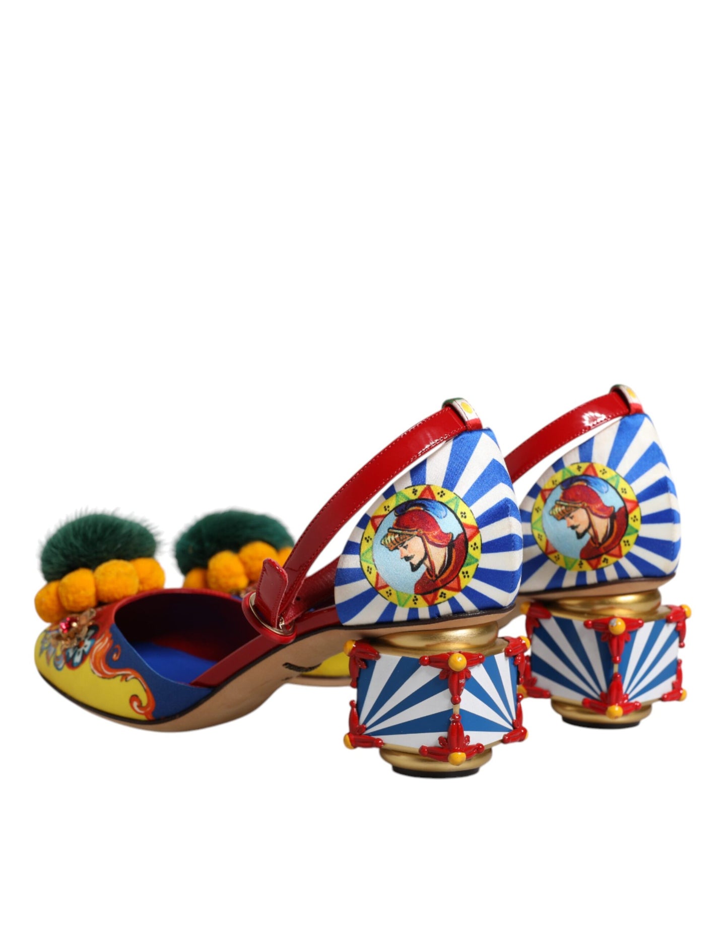 Multicolor Carretto Crystal Fur Sandals Shoes