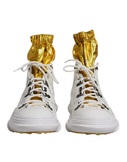 White Nylon Galileo High Top Sneakers Shoes