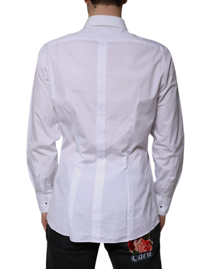 White Bib Cotton Poplin GOLD Men Formal Shirt