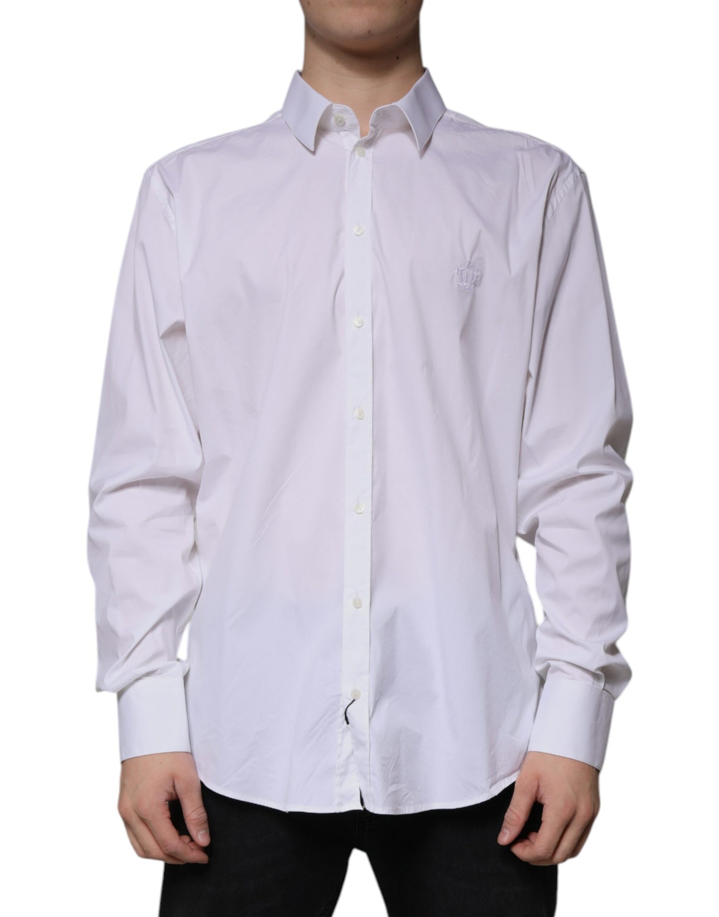 White Cotton Slim Fit MARTINI Dress Shirt