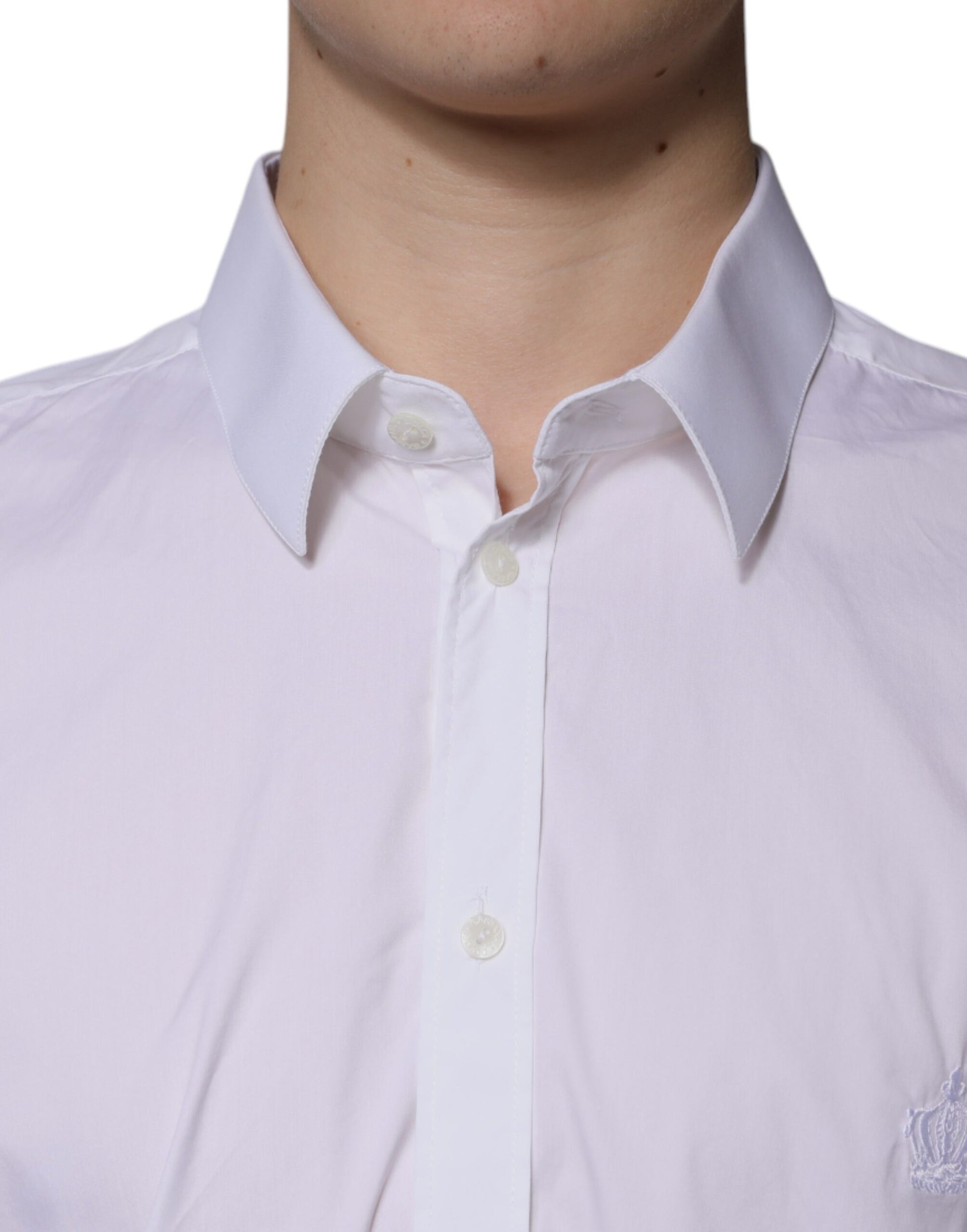 White Cotton Slim Fit MARTINI Dress Shirt