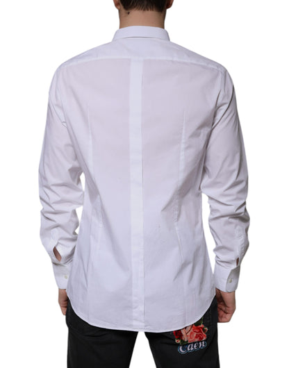 White Cotton Slim Fit GOLD Men Dress Shirt