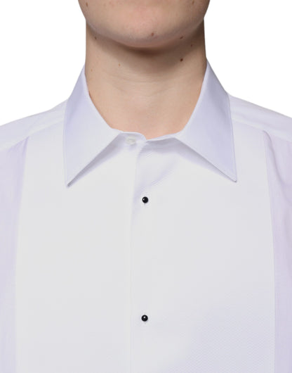 White Bib Cotton Poplin GOLD Formal Shirt