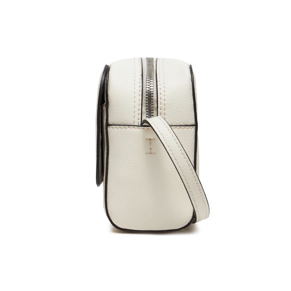 White Synthetic Leather Handbag