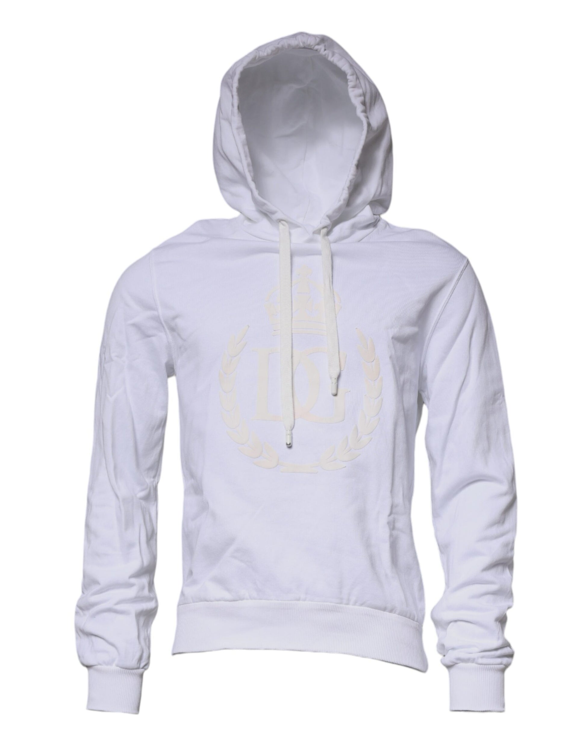 White Logo Hooded Pullover Sweatshirt Sweater