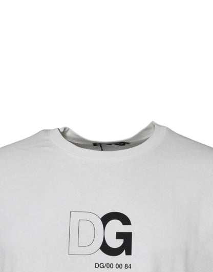 White DG Logo Crew Neck Short Sleeves T-shirt