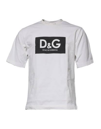 White DG Logo Crew Neck Short Sleeves T-shirt