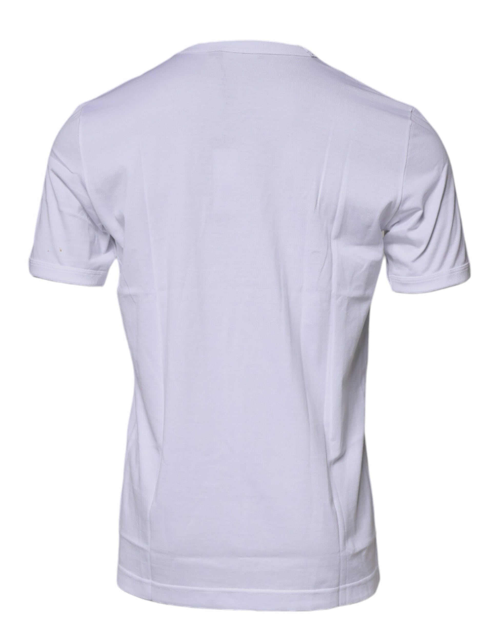 White Cotton Crew Neck Short Sleeves T-shirt