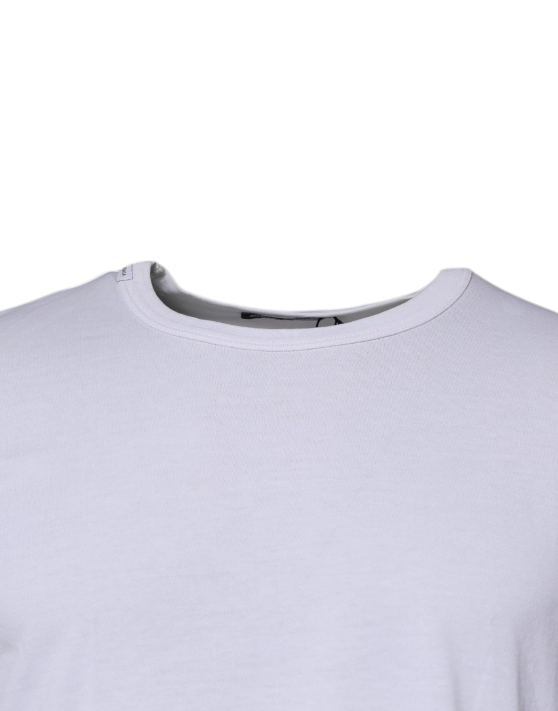 White Cotton Crew Neck Short Sleeves T-shirt