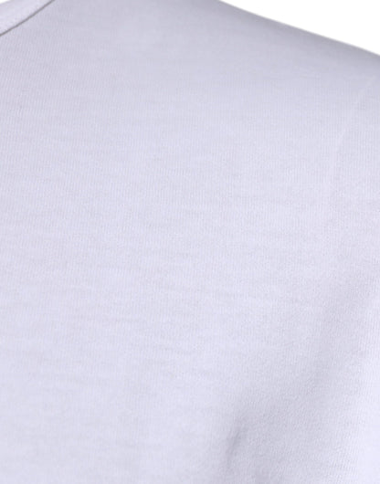 White Cotton Crew Neck Short Sleeves T-shirt