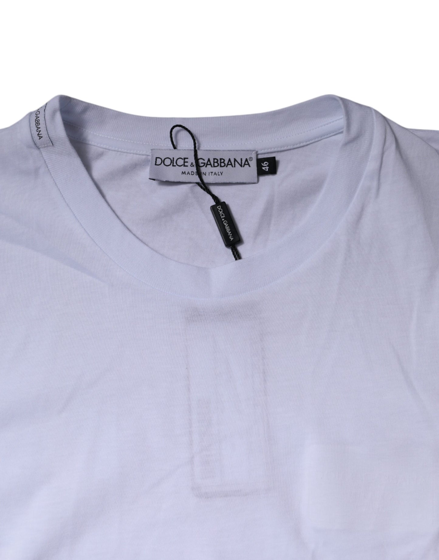 White Cotton Crew Neck Short Sleeves T-shirt