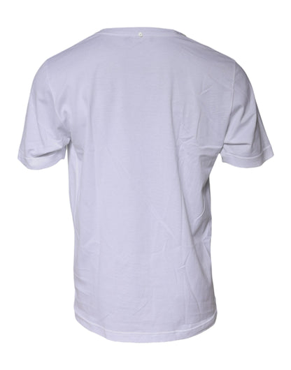 White Cotton Crew Neck Short Sleeves T-shirt