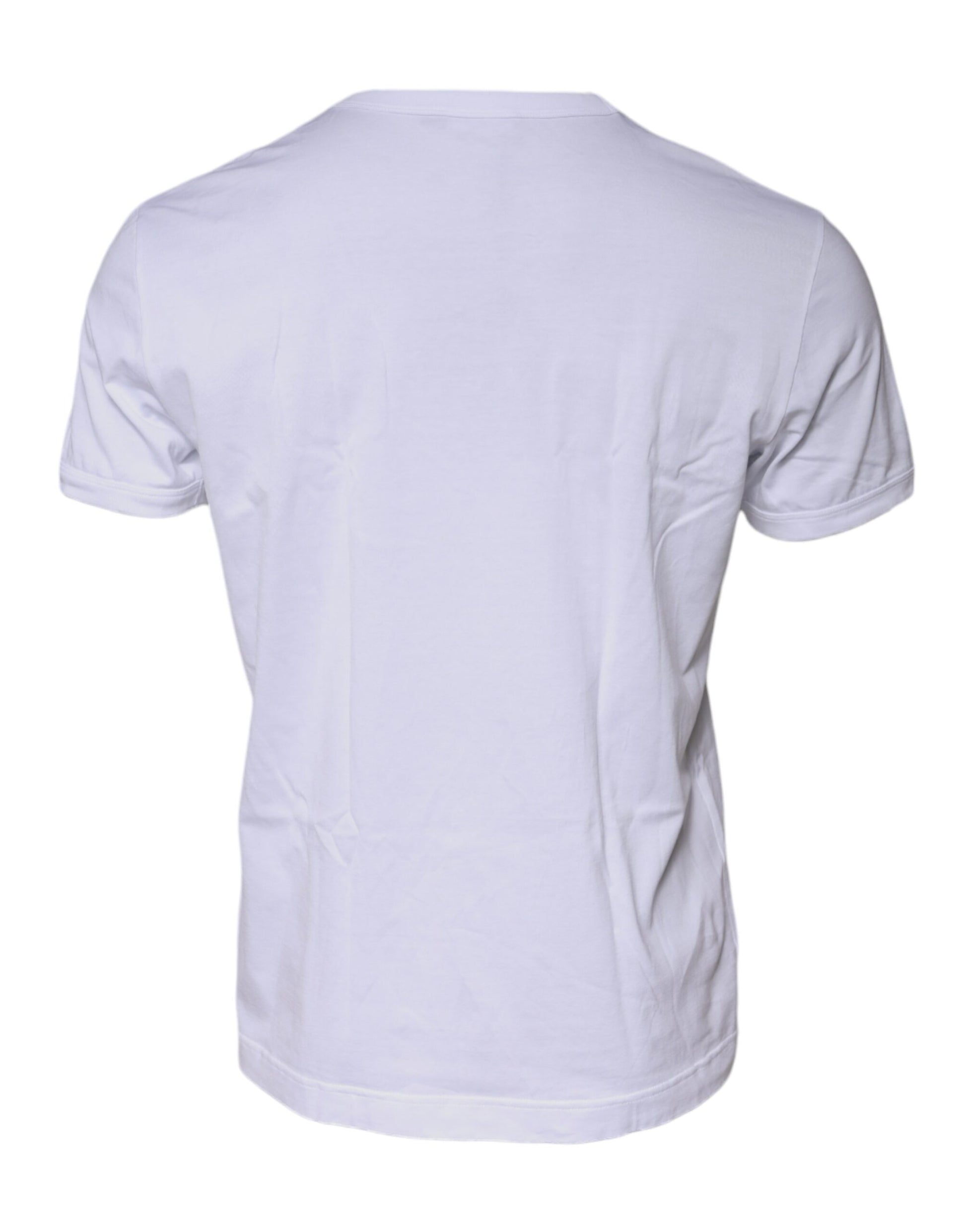 White Cotton Logo Crew Neck Short Sleeves T-shirt