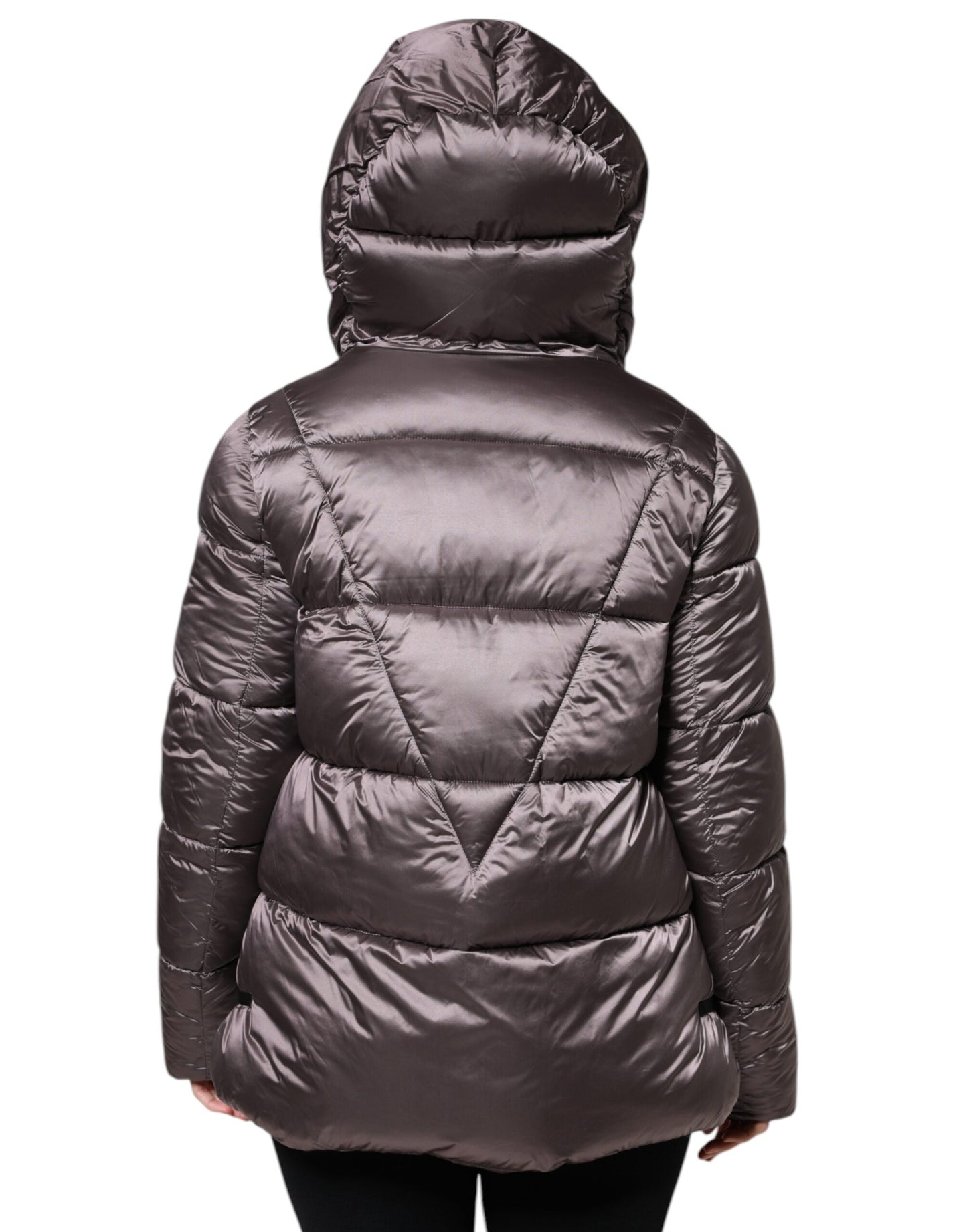 Violet Puffer Quilted Hooded Women Coat Jacket