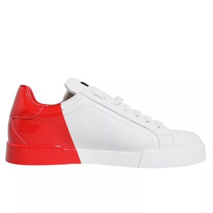 White Red Portofino Low Top Sneakers Shoes