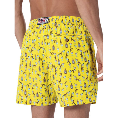 Yellow Polyester Men Swimwear