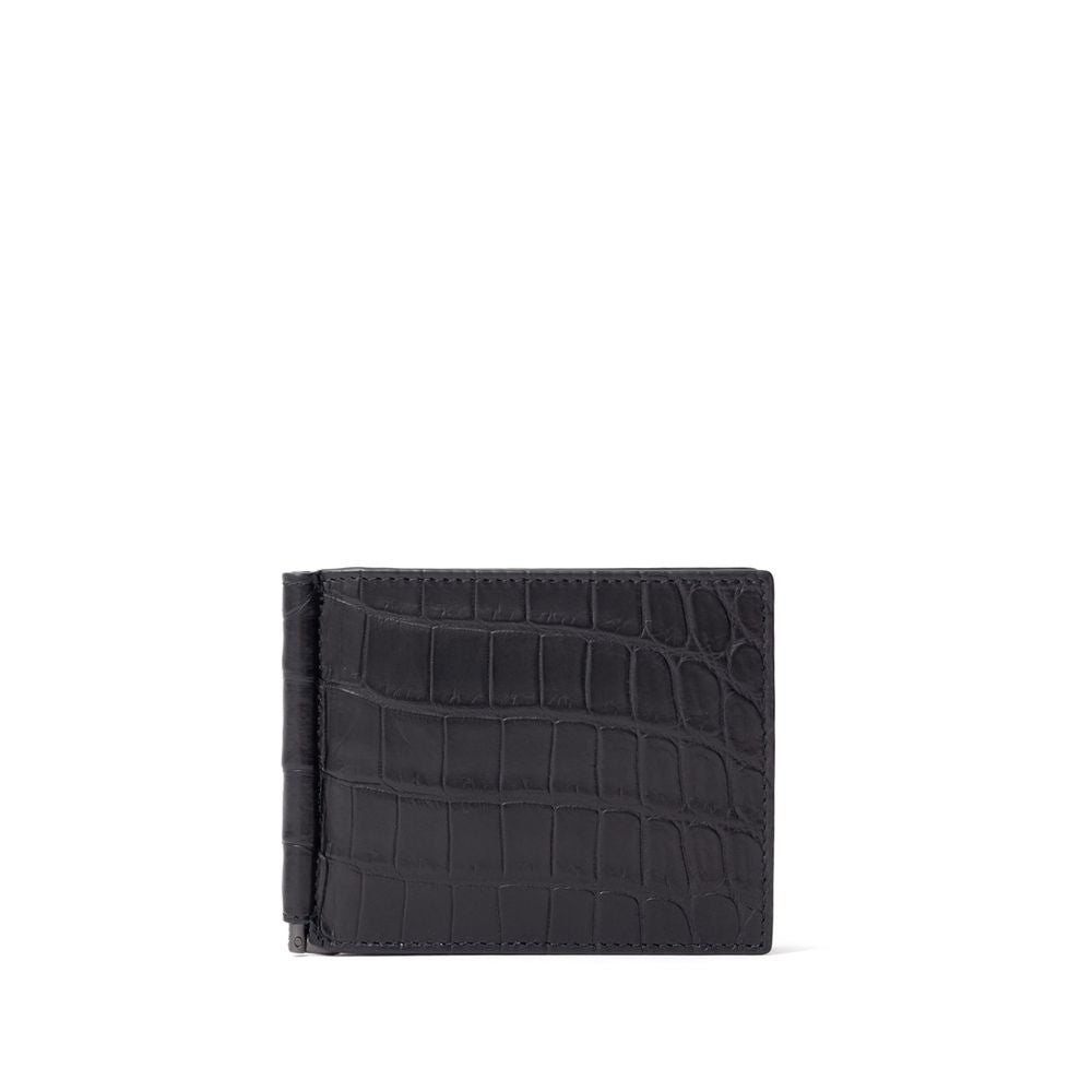 Black Leather Di Crocodile Wallet