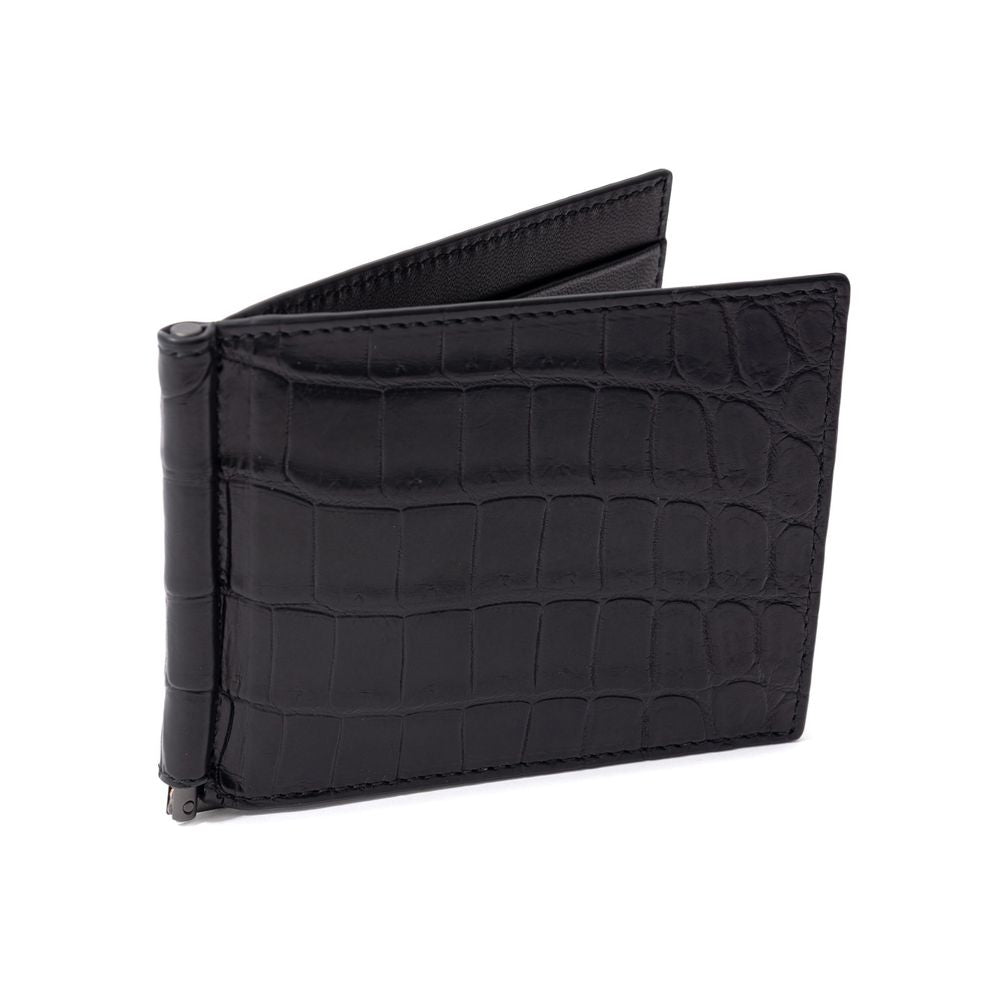 Black Leather Di Crocodile Wallet