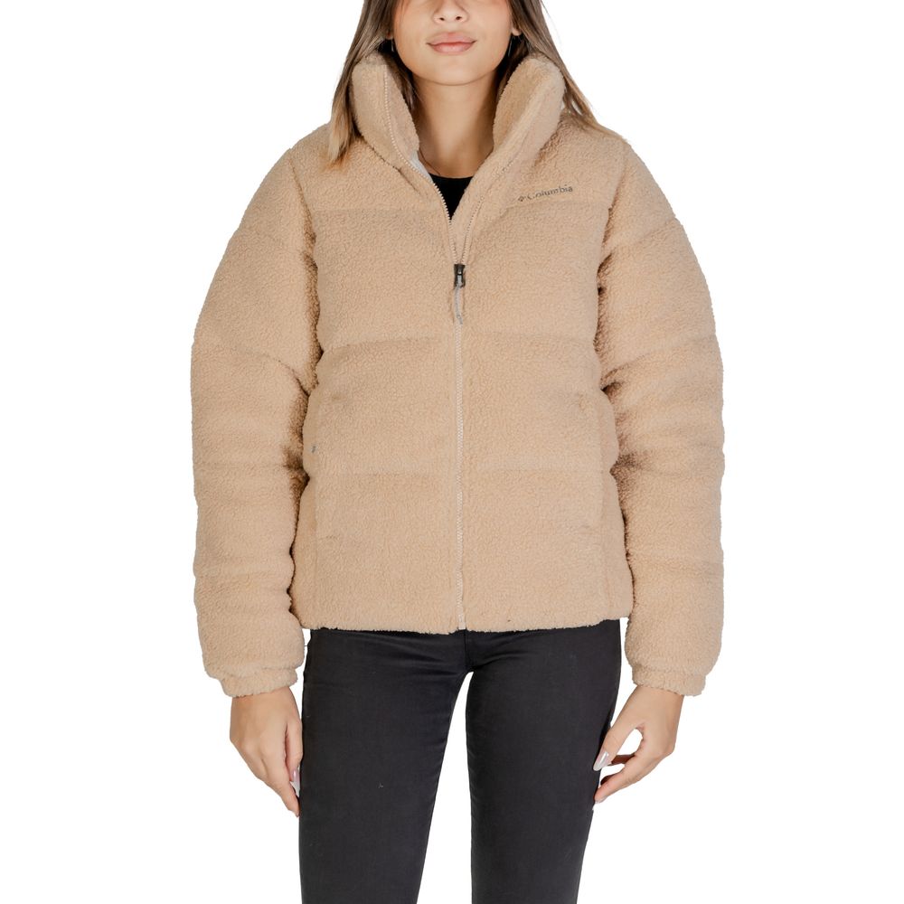 Beige Nylon Jackets & Coat