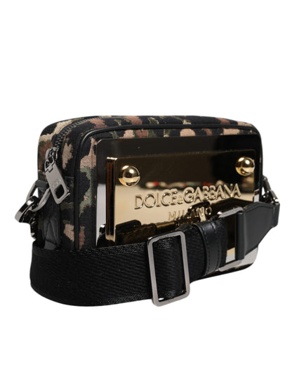 Multicolor Leopard Jacquard DG Logo Crossbody Bag