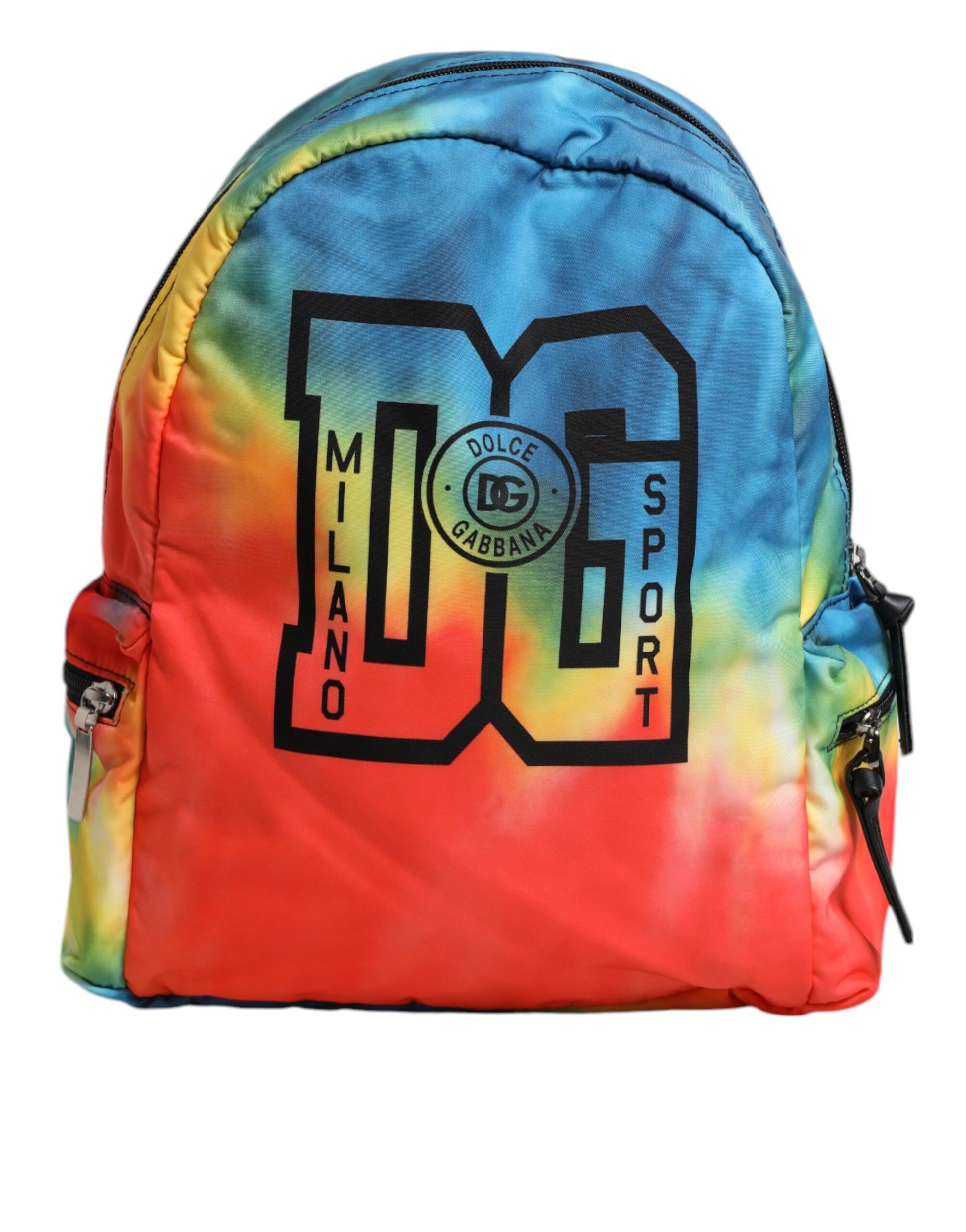 Multicolor Tie Dye Nylon Logo Print Kids Backpack Bag