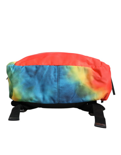 Multicolor Tie Dye Nylon Logo Print Kids Backpack Bag