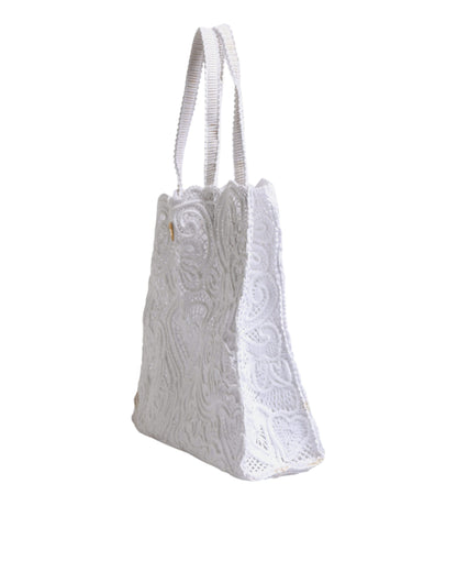 Bag White Cordonetto Lace Beatrice Shopping Tote