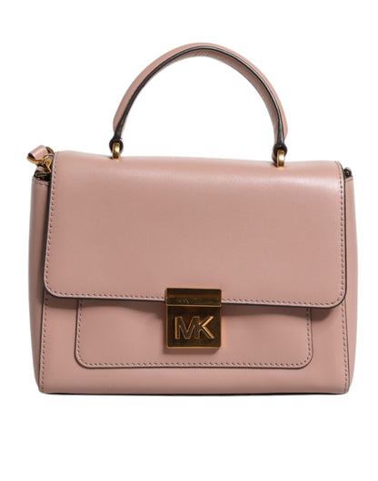 Pink Leather Logo Plaque Crossbody MINDY Satchel Bag