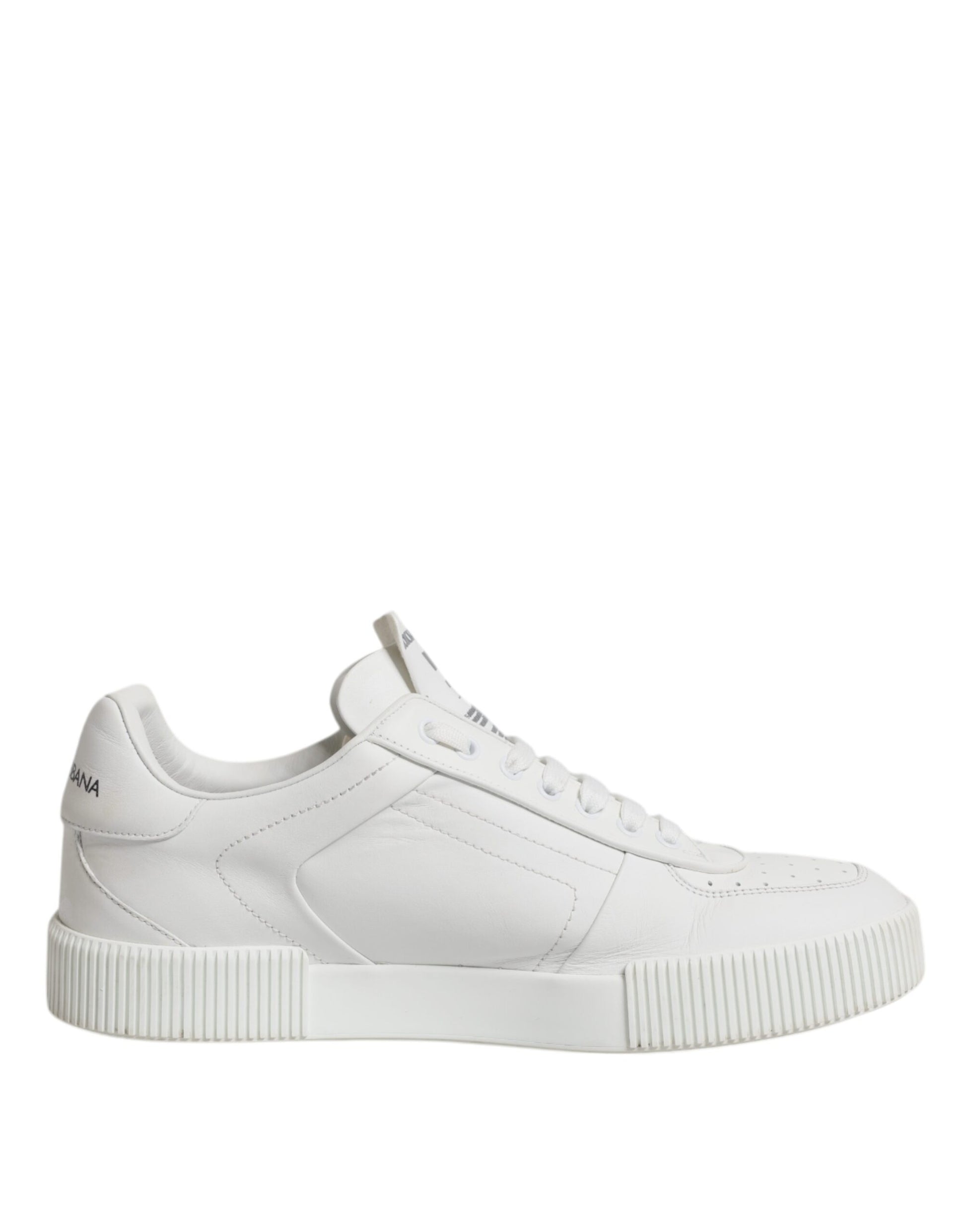 White Miami Leather Low Top Sneakers Shoes