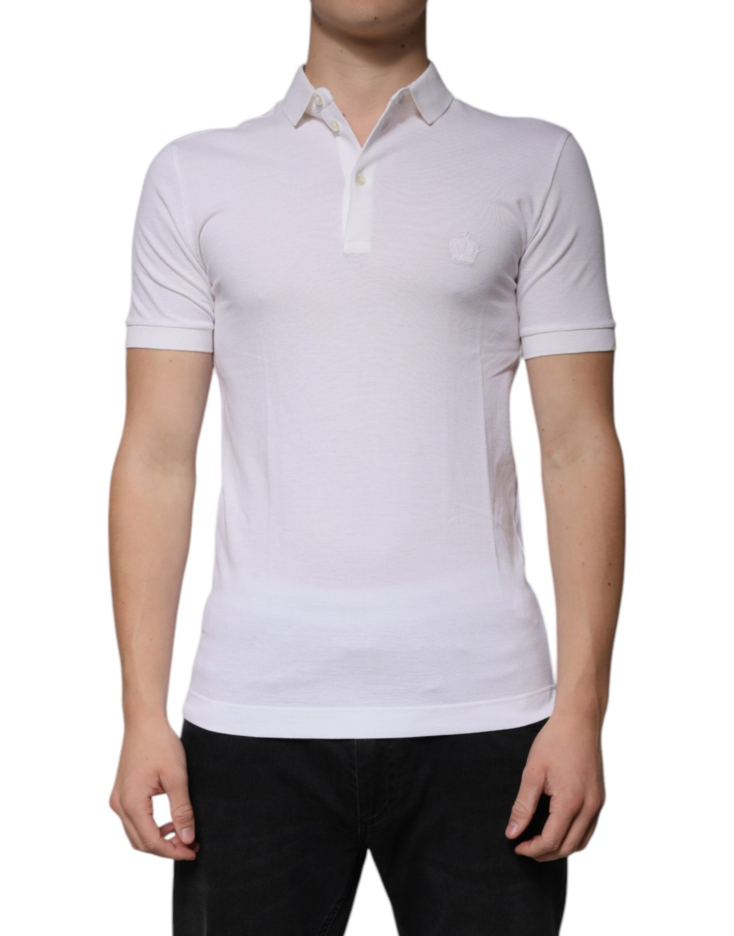 White Collared Short Sleeve Men Polo T-shirt