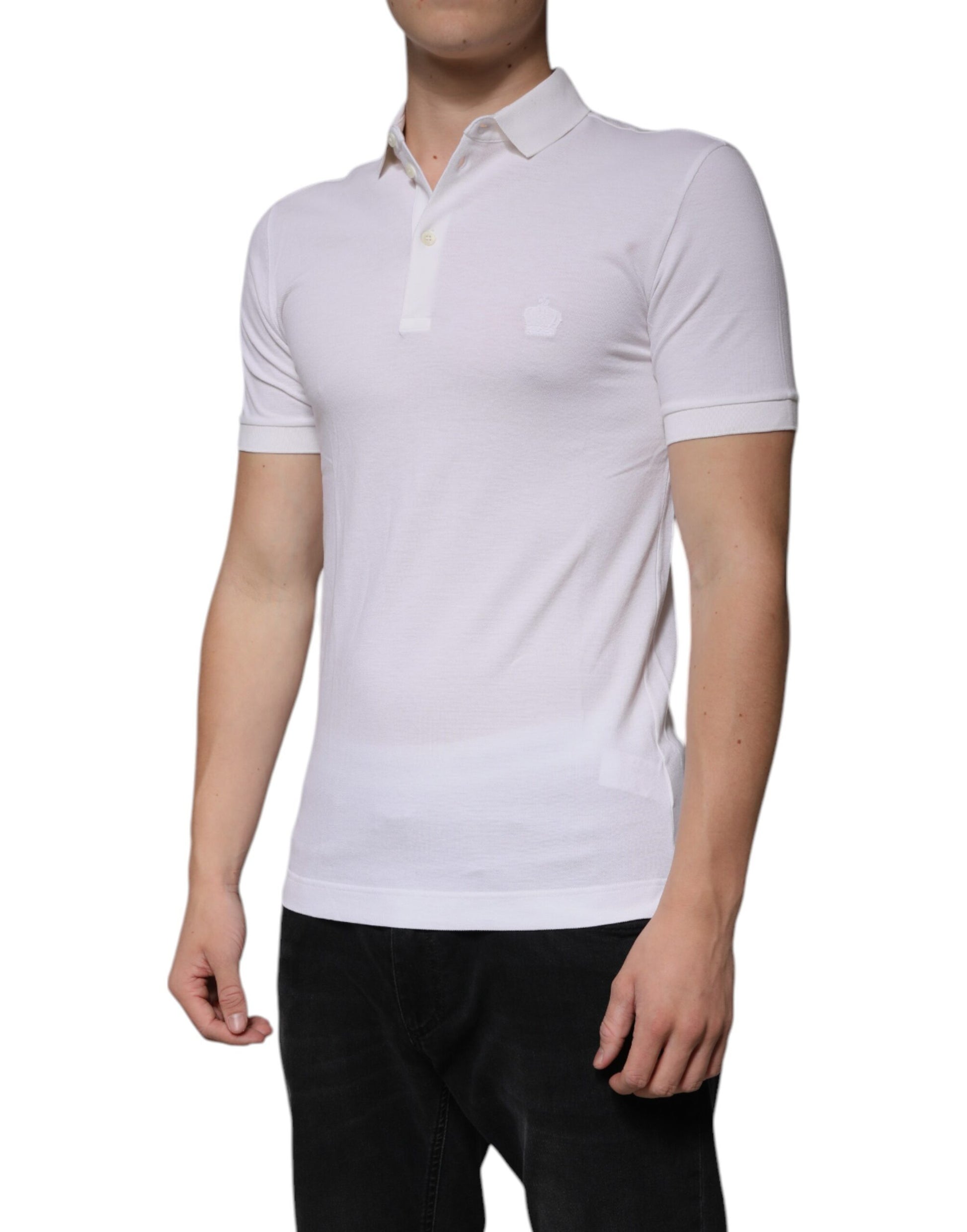 White Collared Short Sleeve Men Polo T-shirt