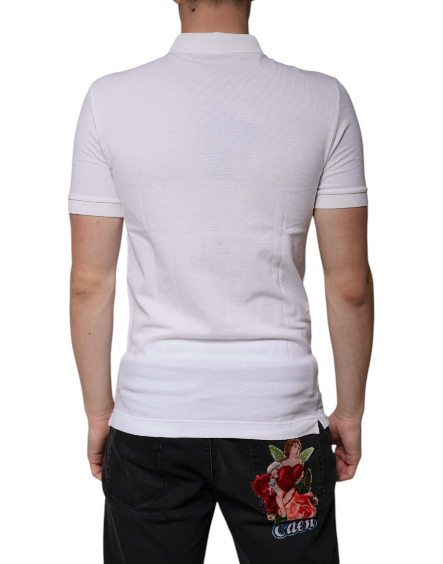 White Collared Short Sleeve Men Polo T-shirt