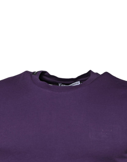 Violet Cotton Crew Neck Short Sleeve T-shirt