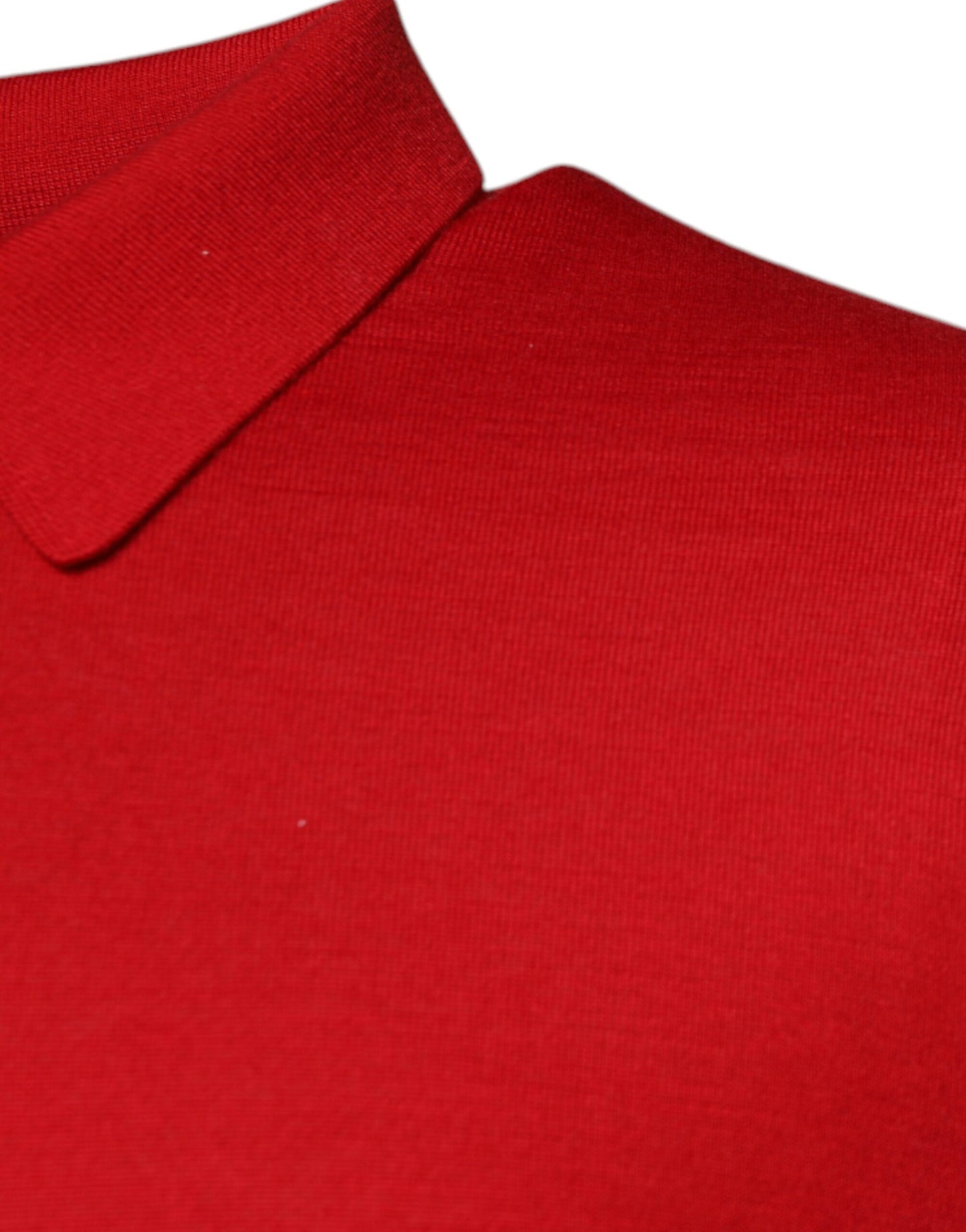 Red Cashmere Collared Pullover Sweater