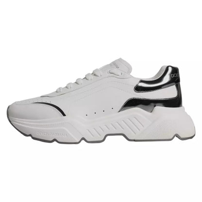 White Silver DAYMASTER Leather Sneakers Men Shoes