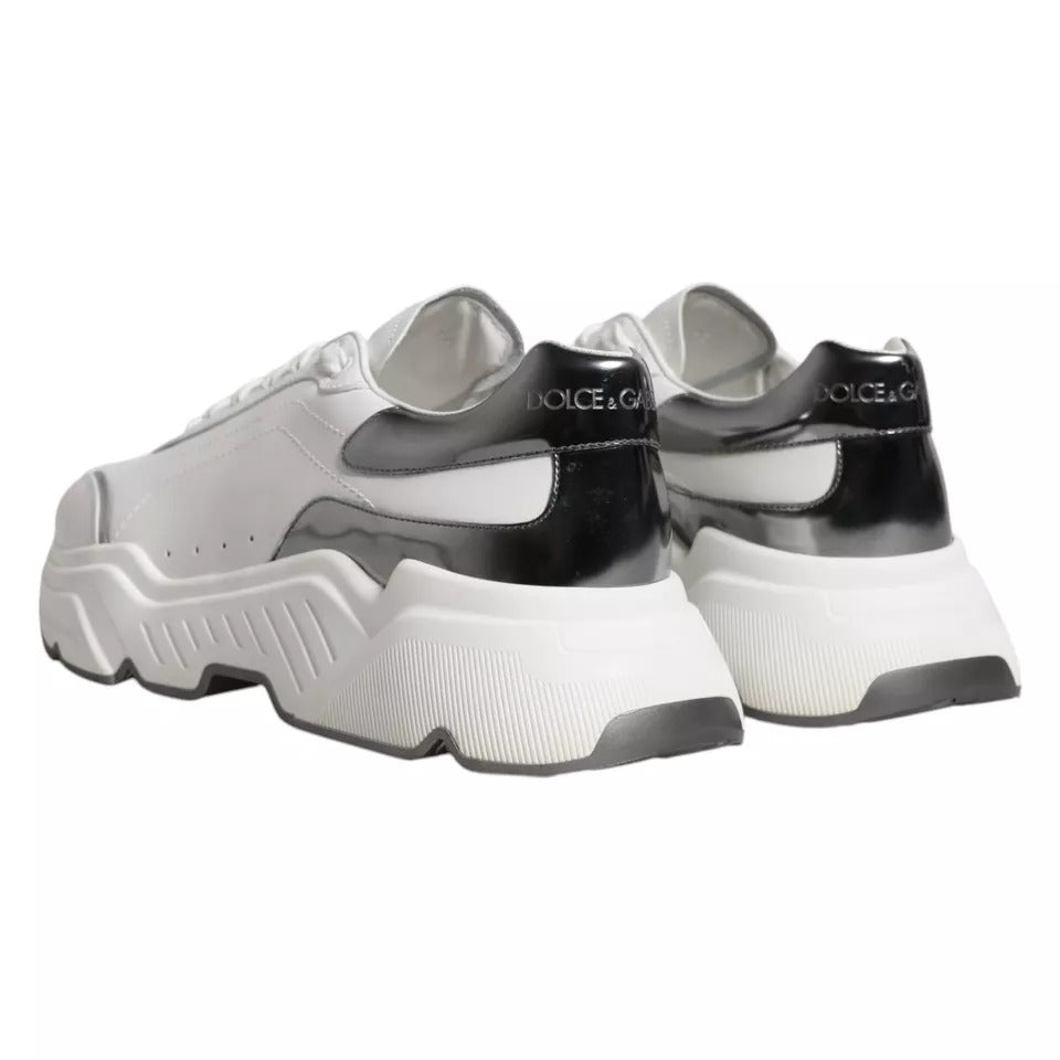 White Silver DAYMASTER Leather Sneakers Men Shoes