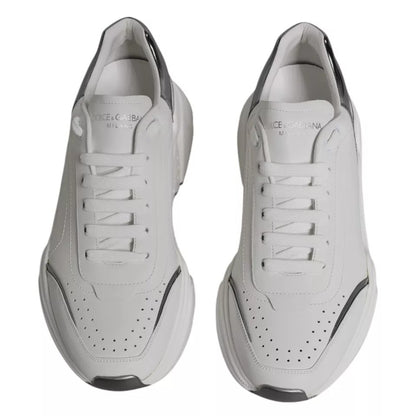 White Silver DAYMASTER Leather Sneakers Men Shoes