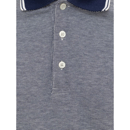 Blue Cotton Polo Shirt