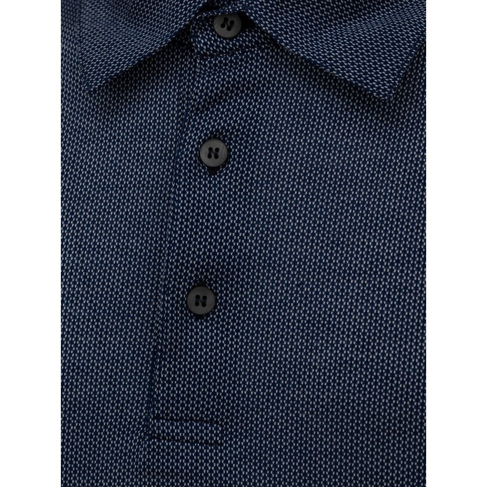 Blue Cotton Polo Shirt