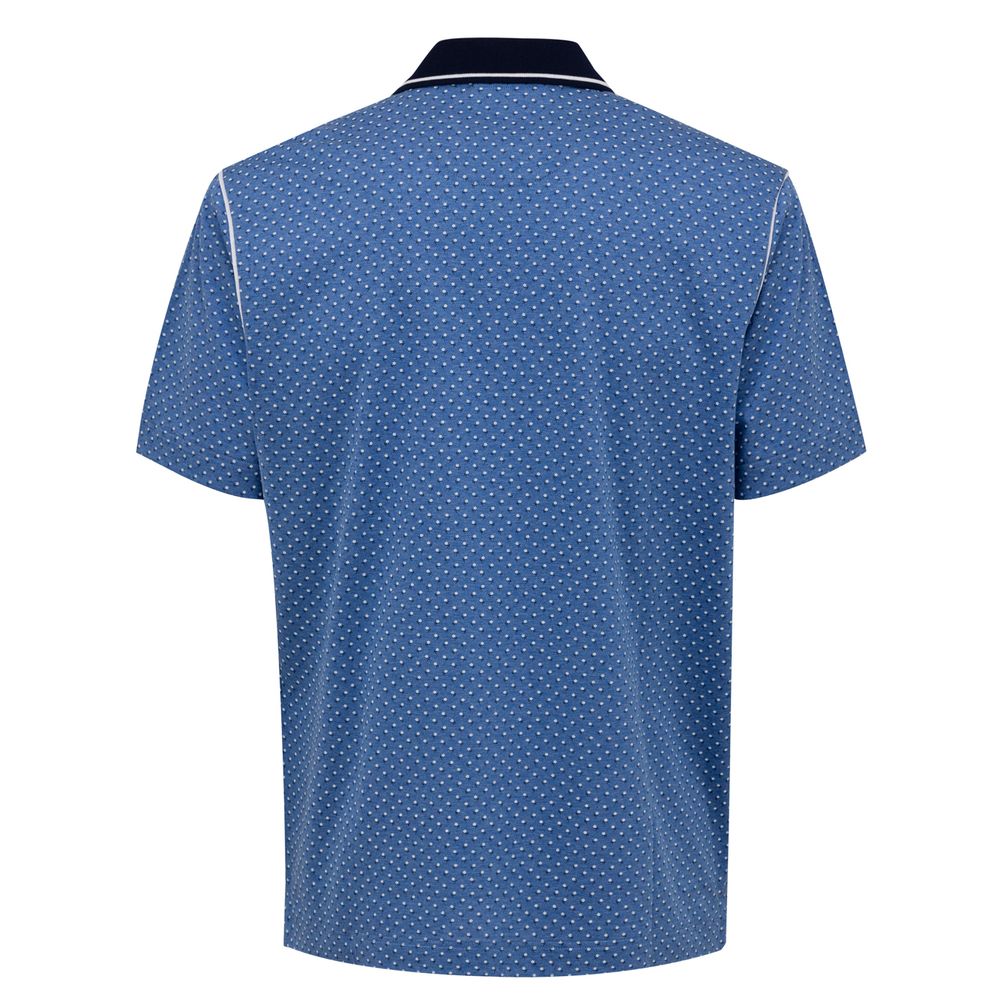 Blue Cotton Polo Shirt