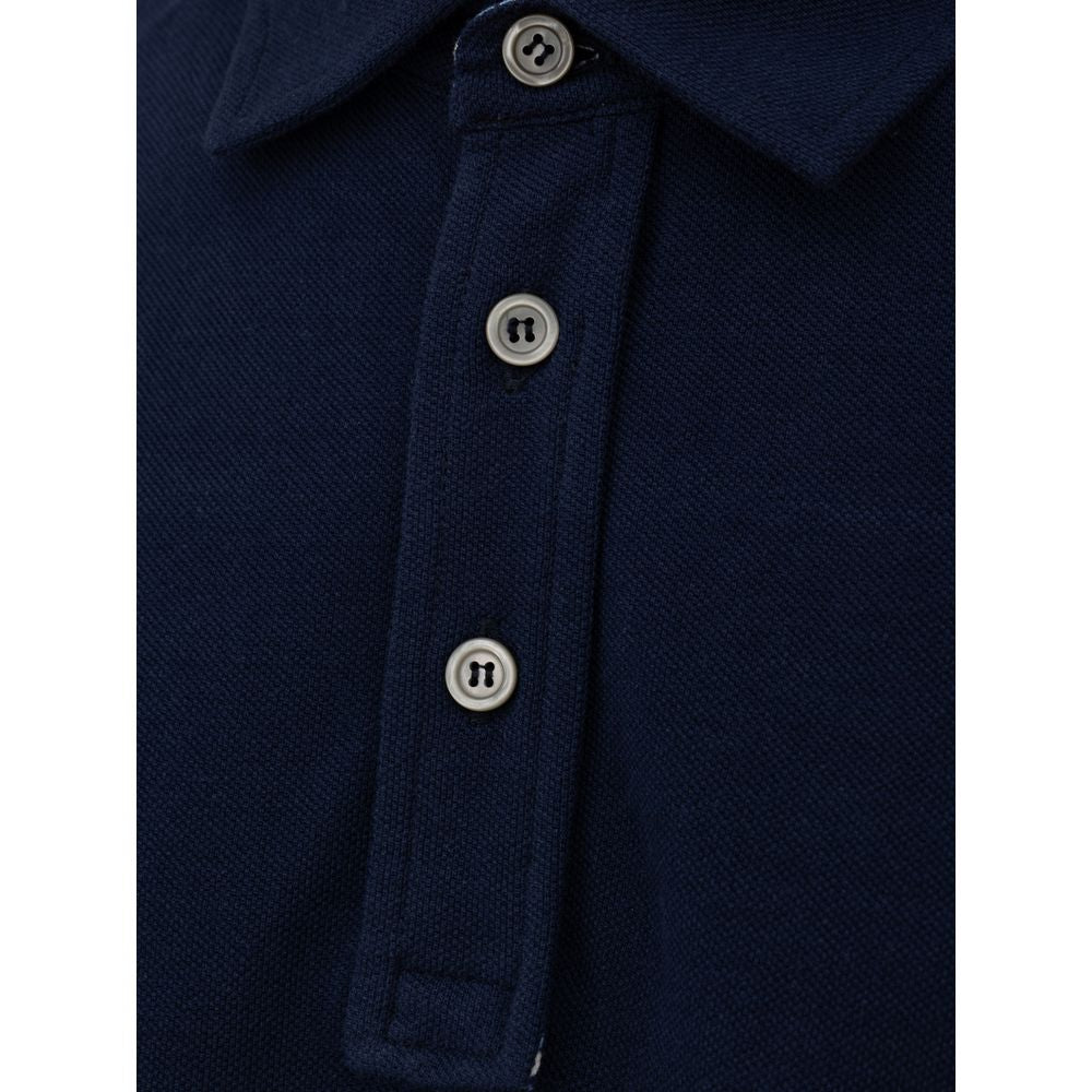 Blue Cotton Polo Shirt