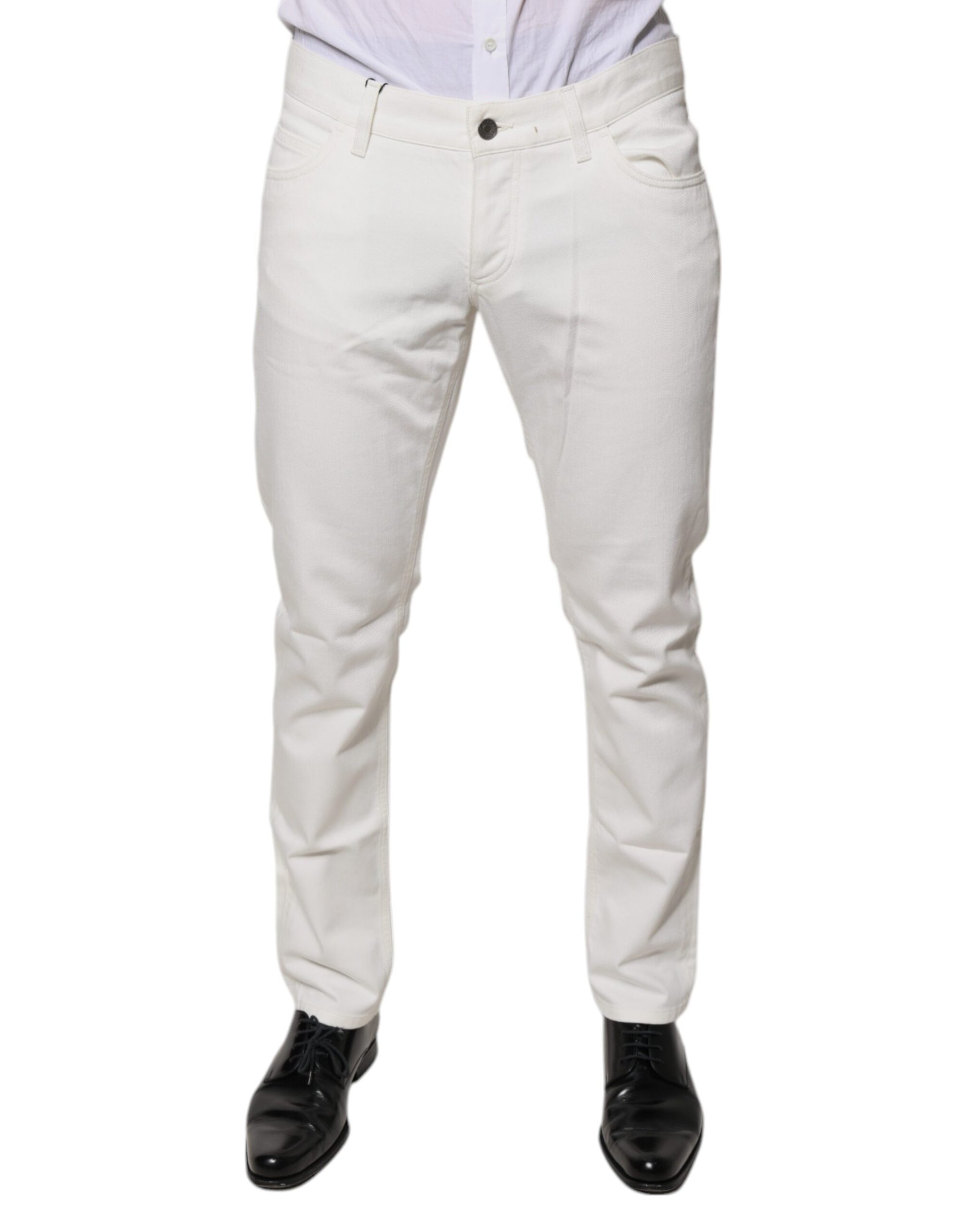 White Cotton Skinny Denim Jeans