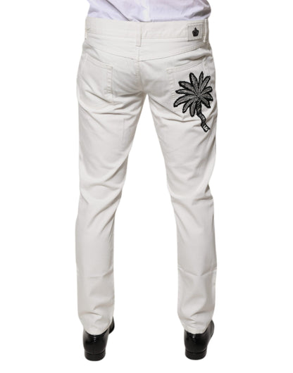 White Cotton Skinny Denim Jeans