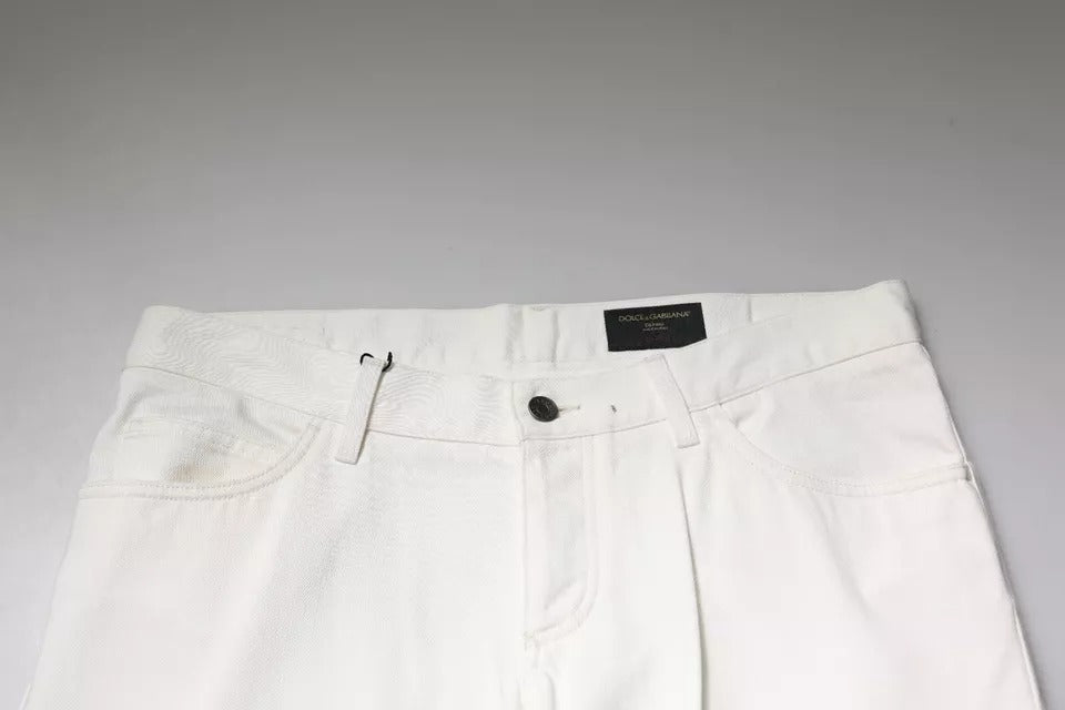 White Cotton Skinny Denim Jeans