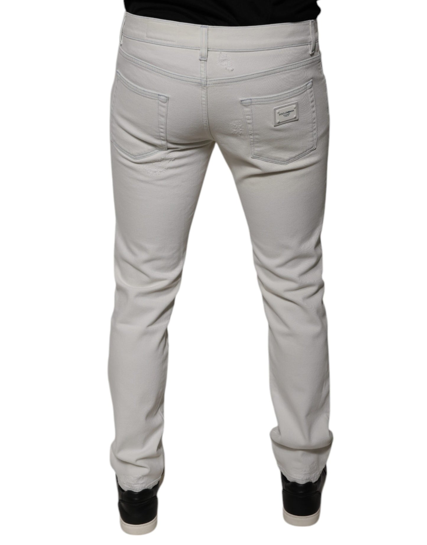 White Cotton Skinny Denim Jeans