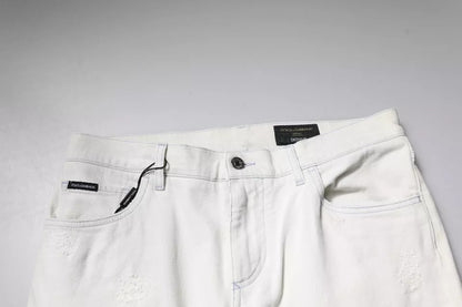 White Cotton Skinny Denim Jeans