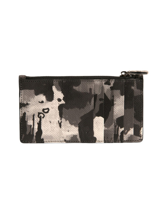 Multicolor Camouflage Logo Plaque Coin Purse Wallet