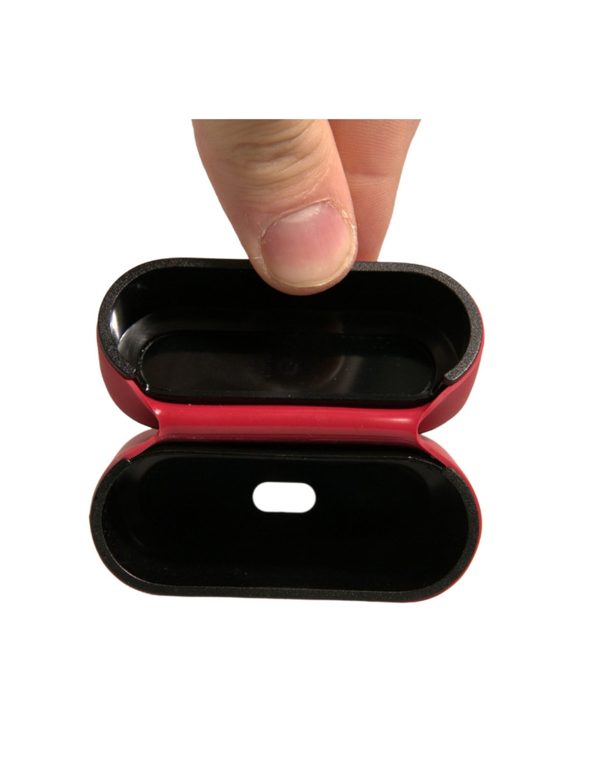 Red PVC Embossed Logo Plaque Holder Airpods Case